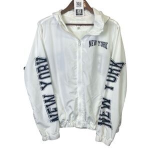 NEW YORK White Windbreaker Jacket / XL